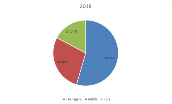 2018年按應用劃分的全球滑板銷售市場份額（%）
